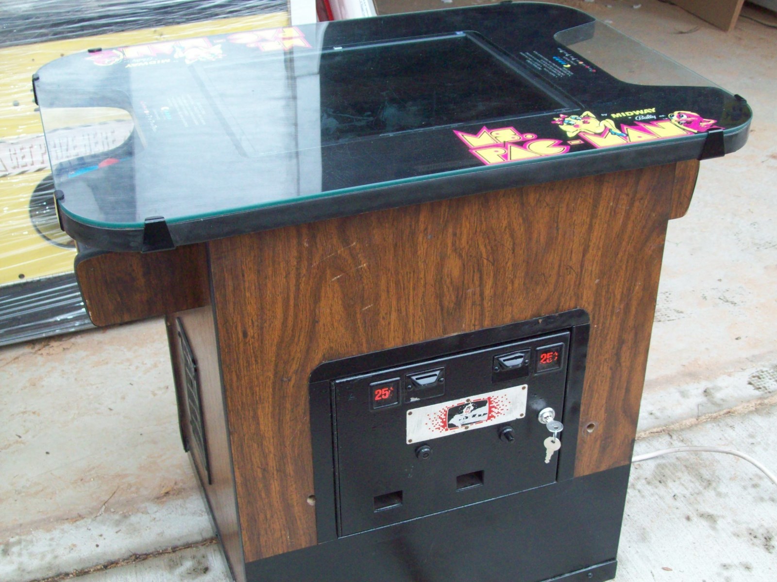 PAC-MAN or Mrs. Restored Original Cocktail Table Video Arcade Game with Warranty