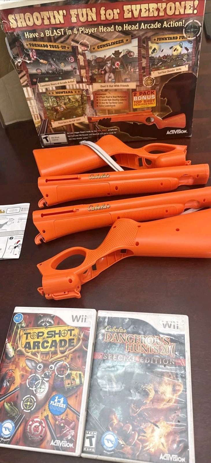 Top Shot Arcade Limited Edition 2 Pack Plus 2 Games For Wii Cabelas’s