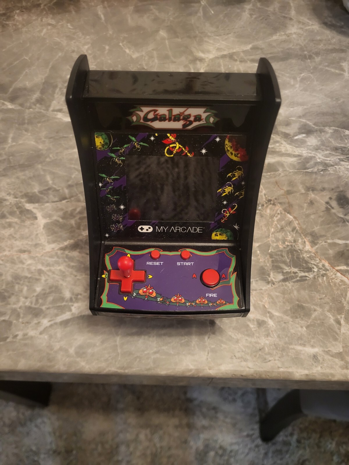 Micro Player Mini Arcade Machine Galaga Video Game Fully Playable 6.75in Color