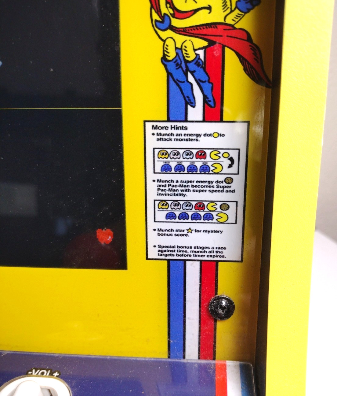 Super Pac-Man Tabletop Retro Arcade Game 4 Games in 1 Arcade-1-Up Works w Issue