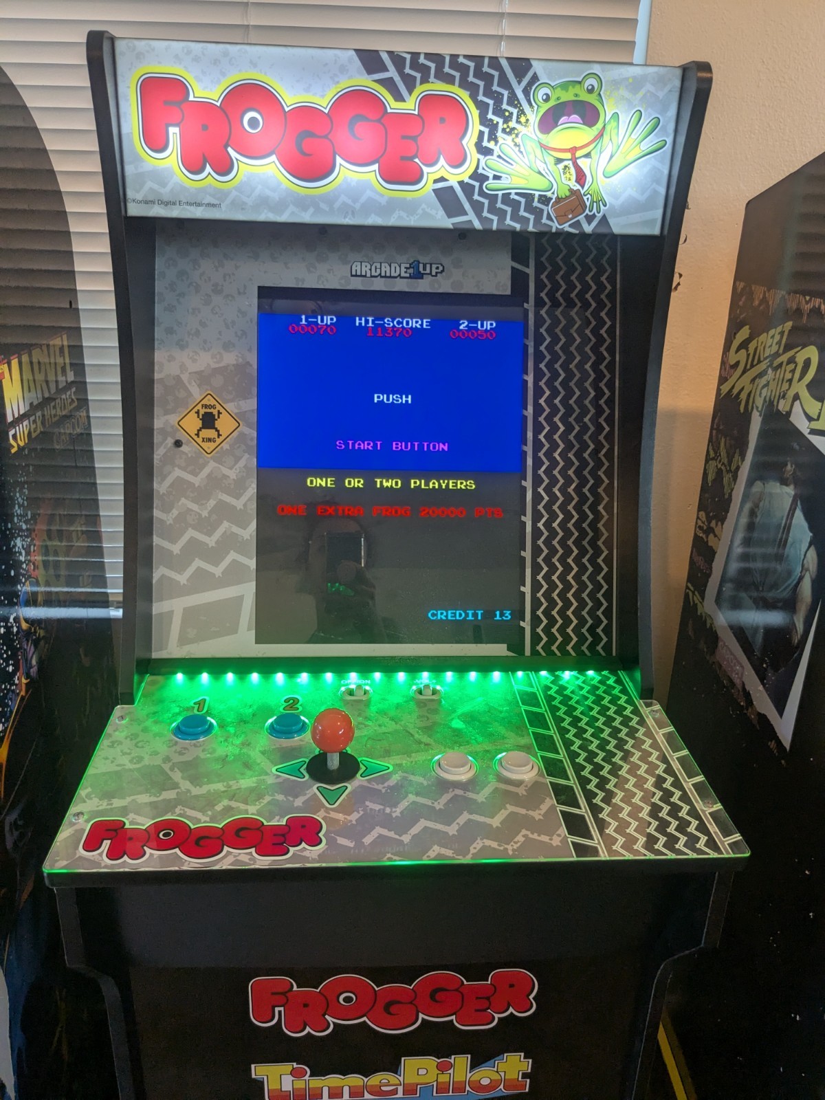 Beautiful Arcade1Up Frogger Game With matching Riser Time Pilot & Time Pilot 84
