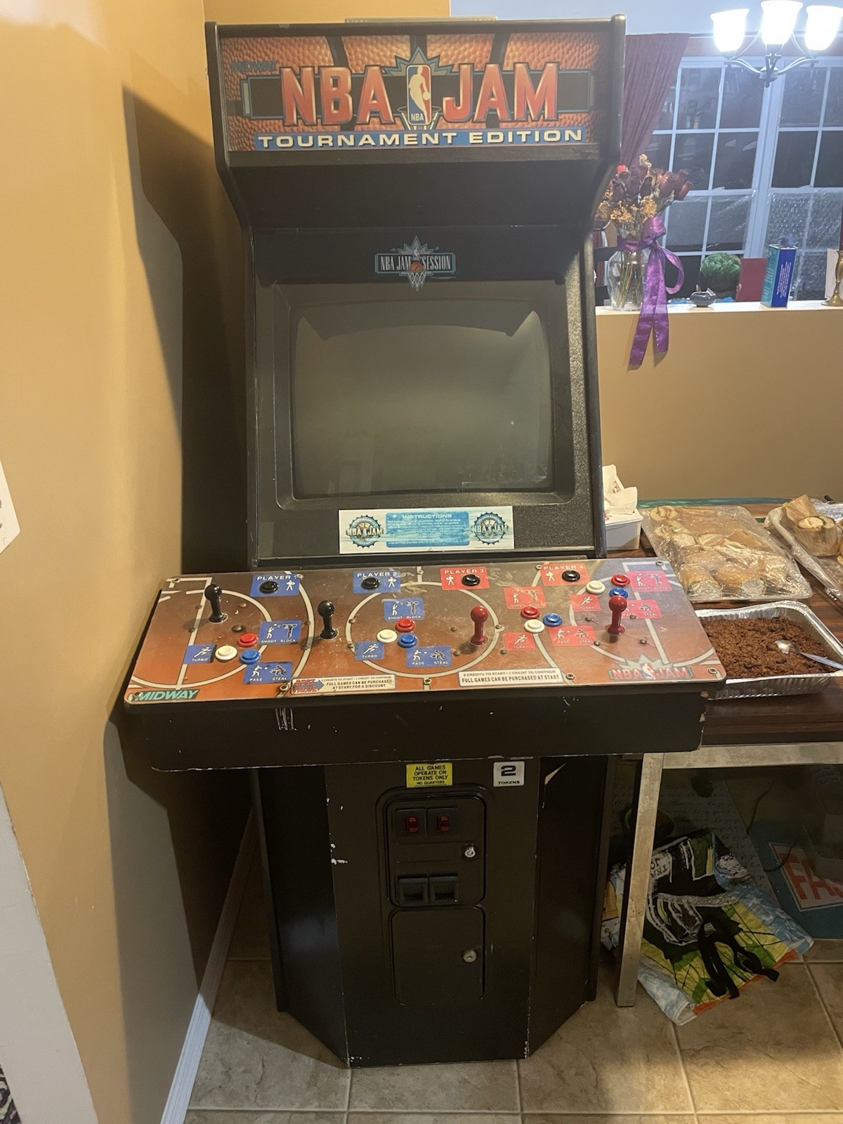 FOR CHARITY: NBA JAM Tournament Edition Arcade – 1993 Fullsize 4p ORIGINAL – A+