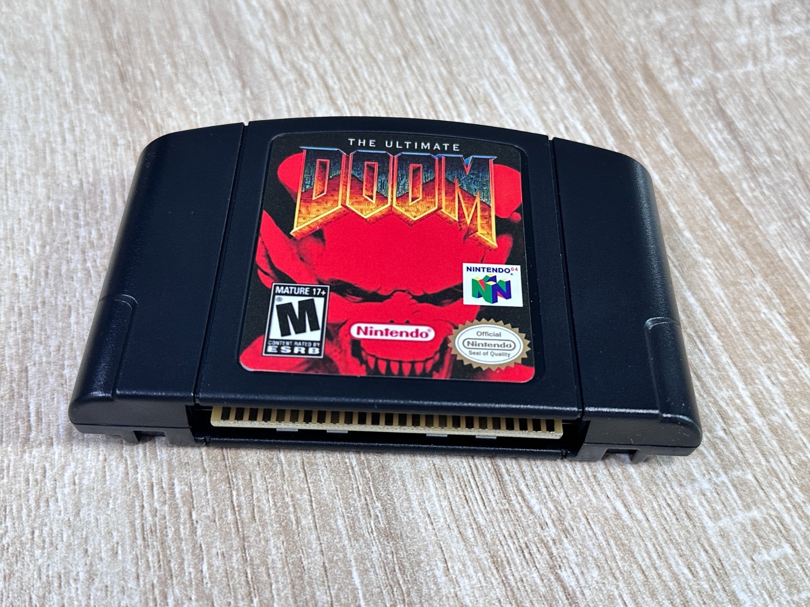 Black The Ultimate Doom N64 Game Card
