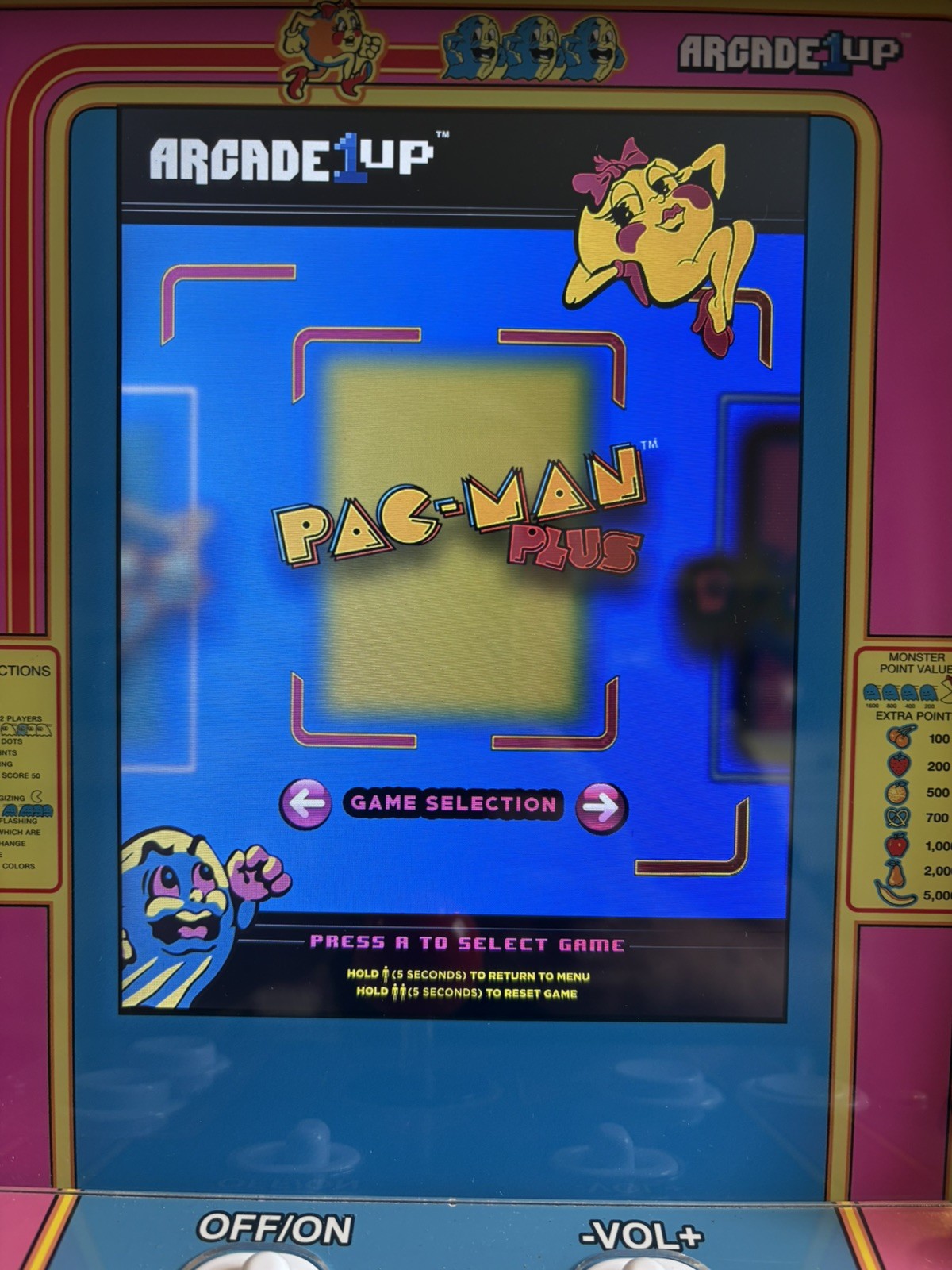 Arcade 1up 8261 Ms Pac-Man Tabletop Arcade GameSystem 16″ TESTED WORKS Excellent