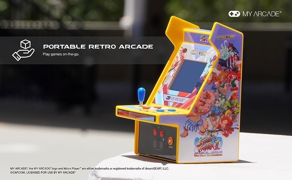 Portable Retro Arcade: Super Street Fighter II Micro Player with USB Power