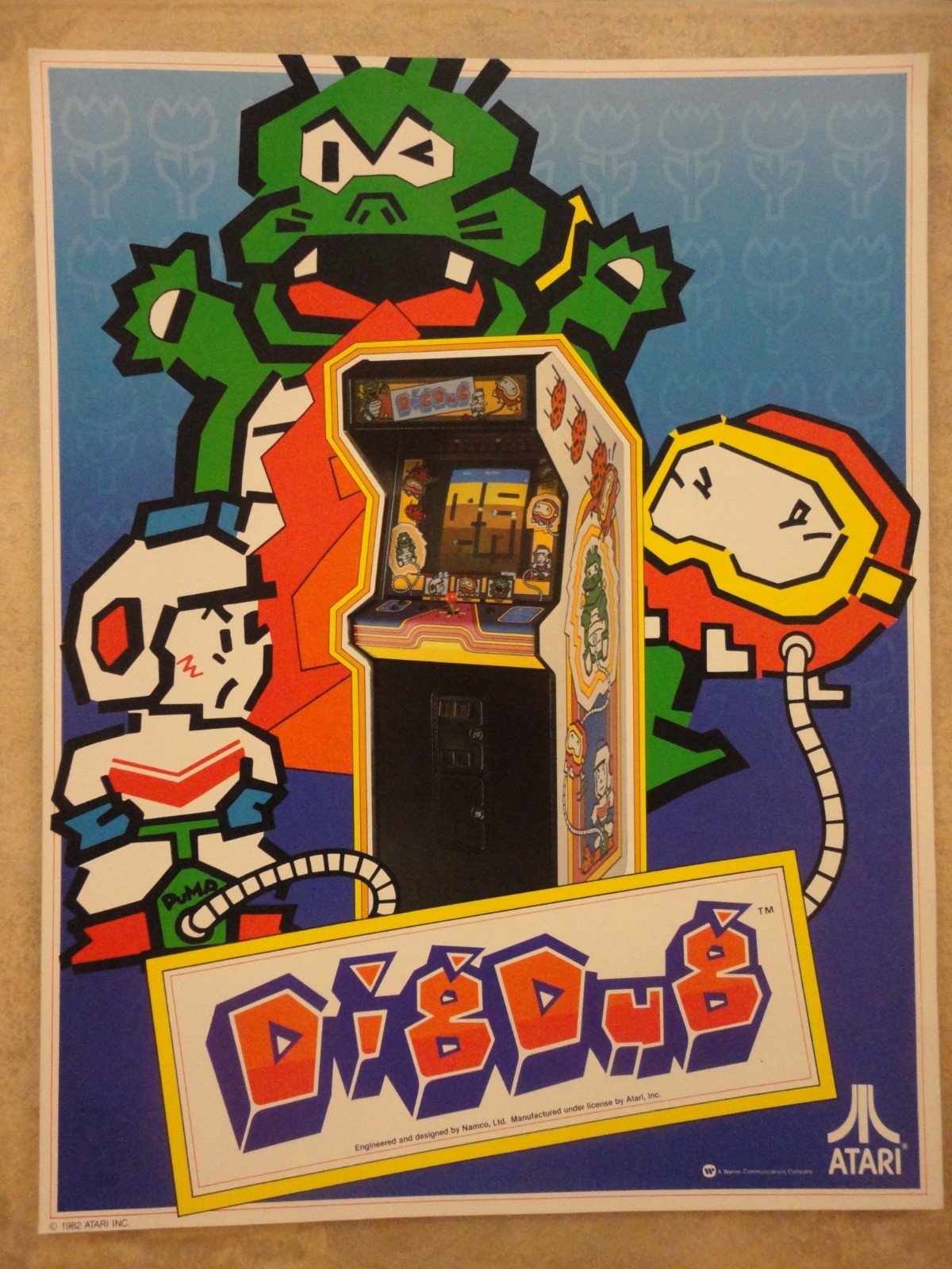 Dig Dug Video Game Flyer Original Atari 1982