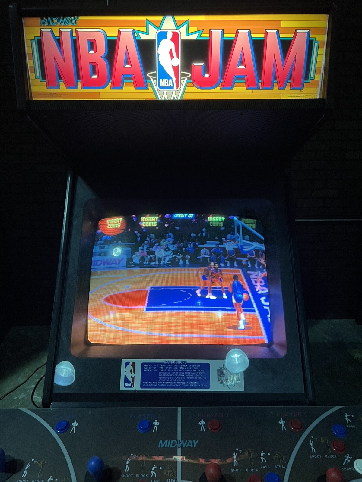 NBA Jam Arcade Video Game Original 4 Player