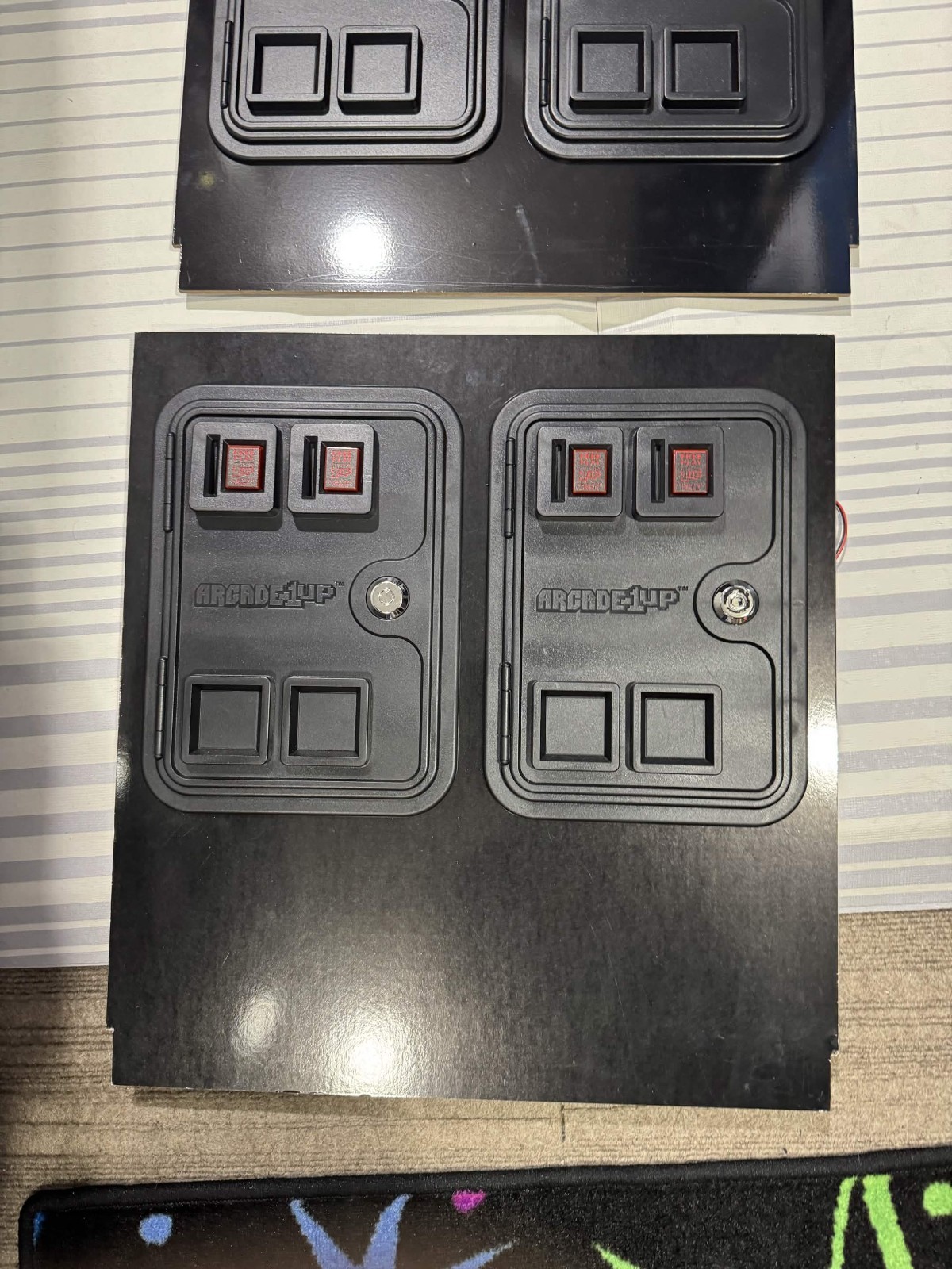 Arcade1Up kick plates for blitz and simpsons with 4 faux coin doors prewired I