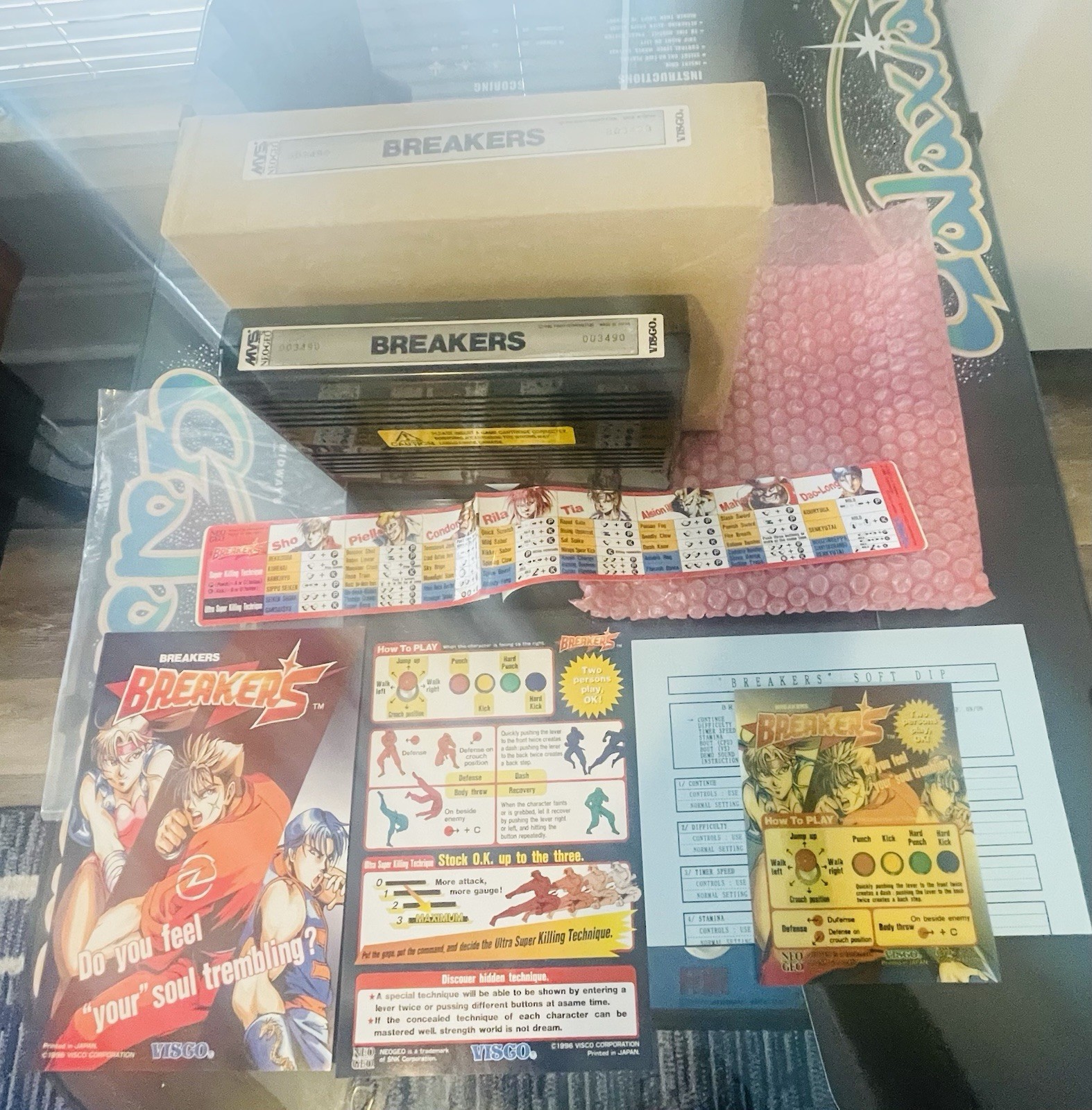 Breakers Neo Geo MVS Arcade Video Game Cartridge Complete Kit SNK 1996