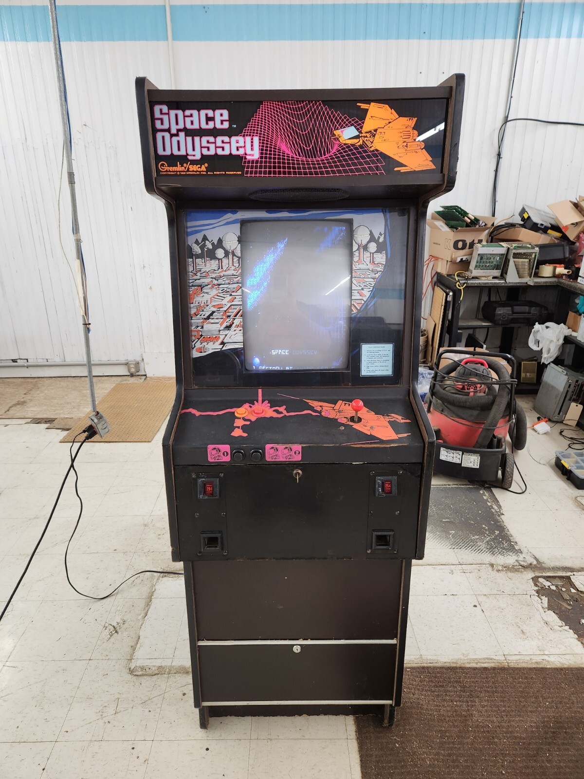 Rare Dedicated 1981 Sega Gremlin SPACE ODYSSEY video arcade game -FREE SHIPPING