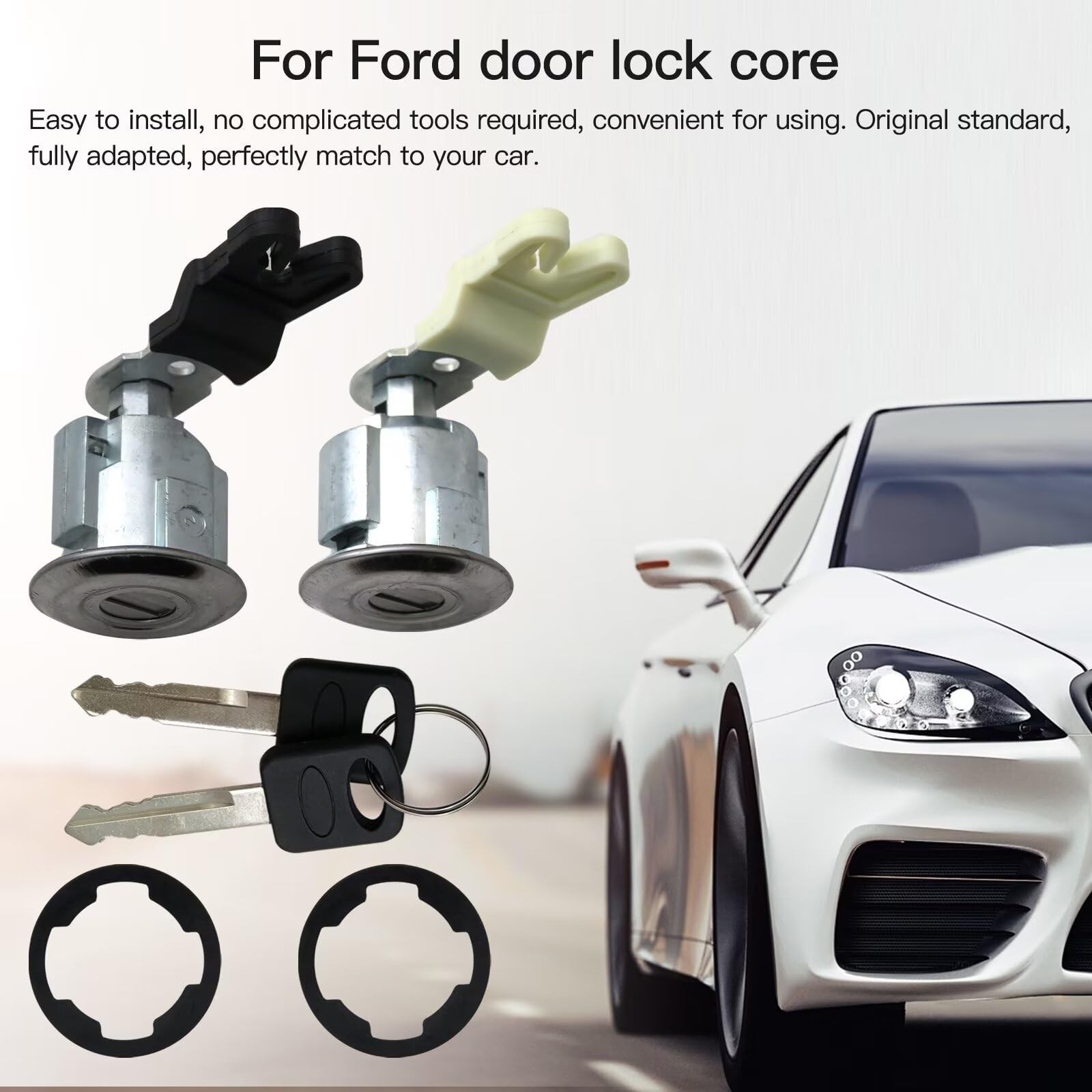 Door Lock and Key Ignition Cylinder Set New XL2Z7821990AC Compatible with 199…