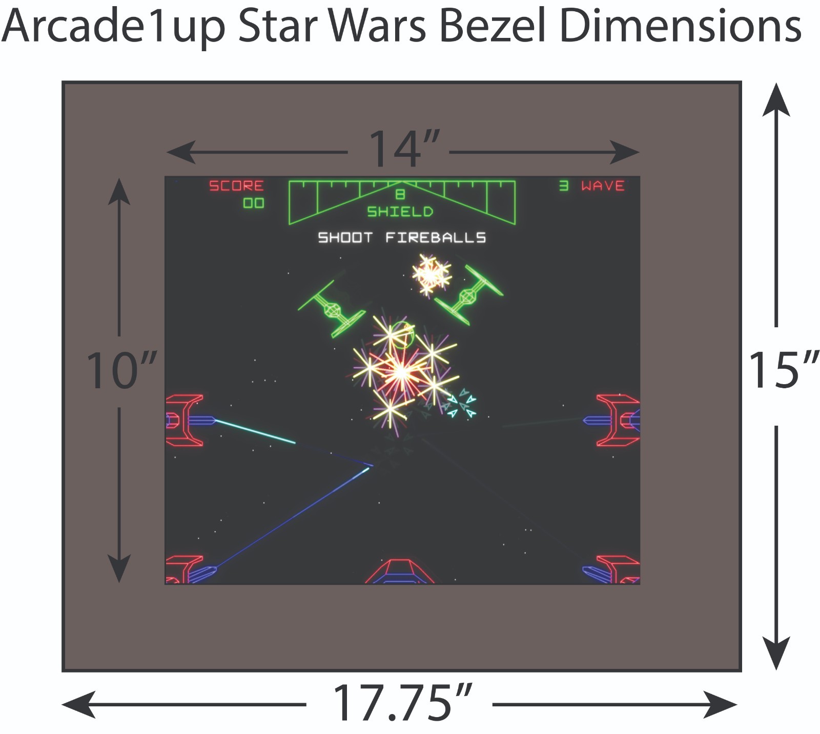Arcade1up Star Wars control deck parts. 6 pc vacuum formed. Trimmed w/ stickers