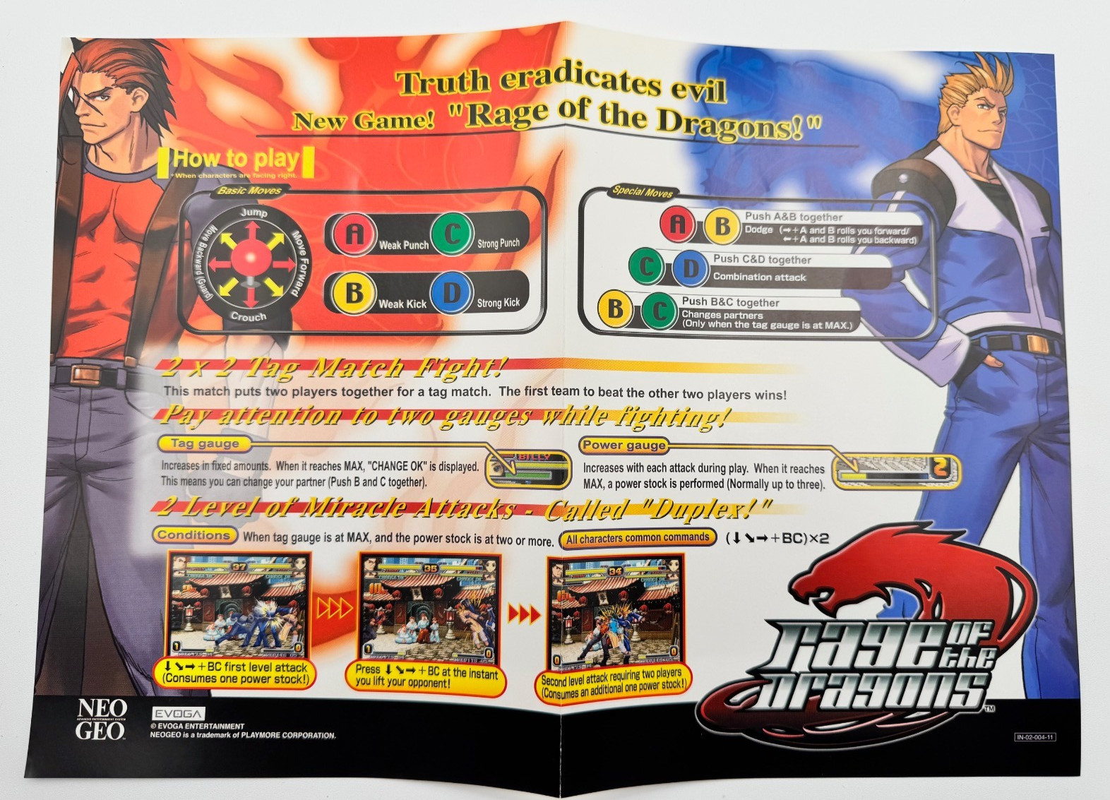 Us Seller-Rage Of The Dragons Neo Geo MVS Kit English Mismatching Serials