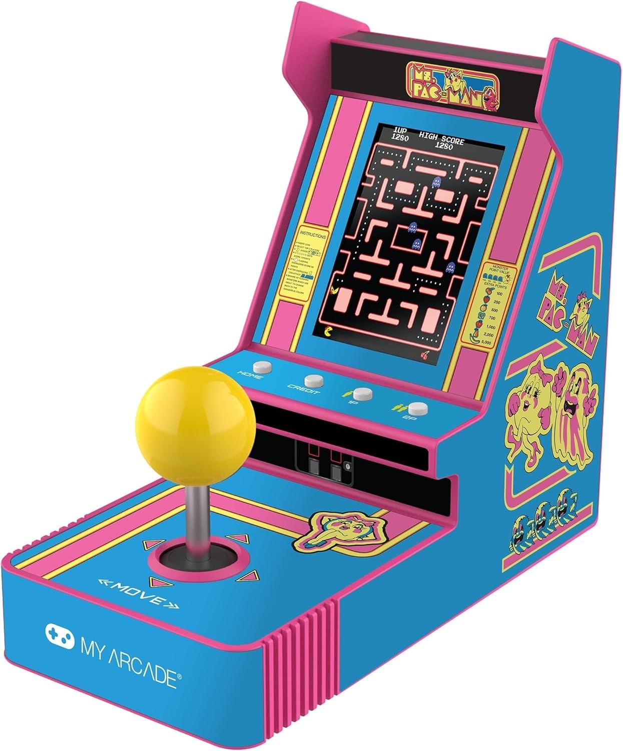 Retro Arcade Game Console Ms Pac Man Joystick Player for Adults Portable Fun