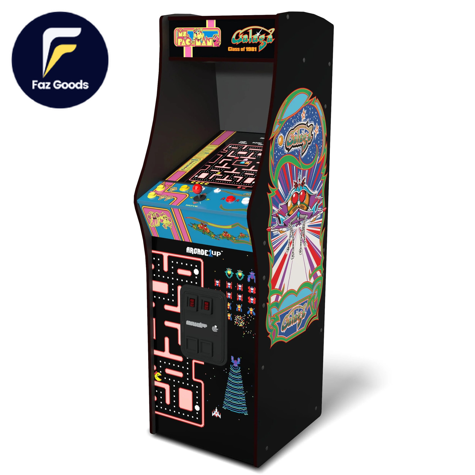 Arcade1Up Ms. PAC-MAN & GALAGA Class of ’81 Deluxe Arcade Game with WIFI 12 Clas