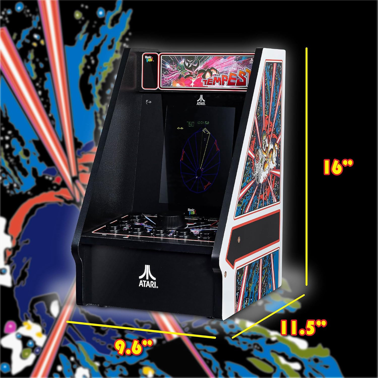 – Atari Tempest Counter Series Game Machine, 5 Games, 8″ Liquid Crystal Screen –
