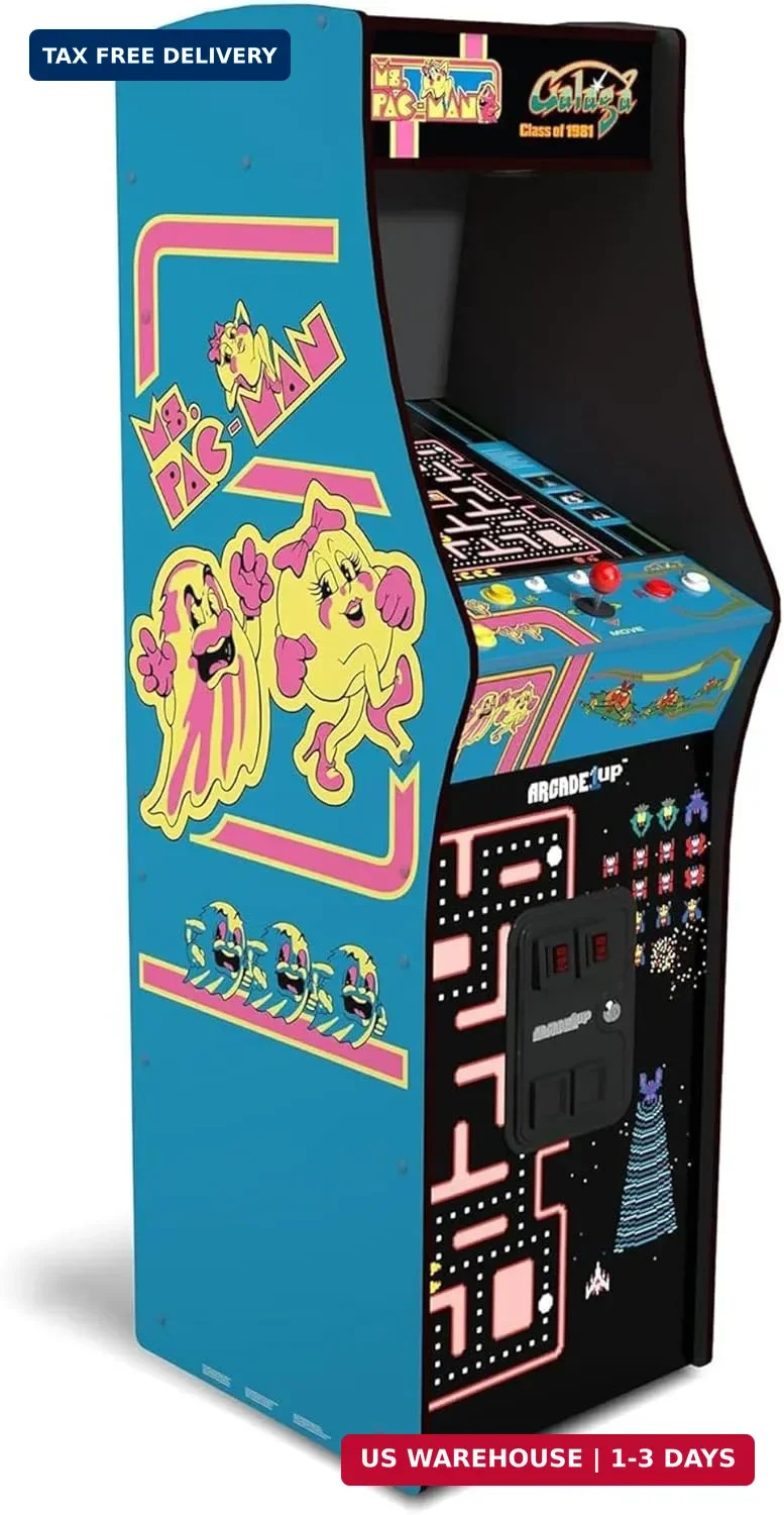 Ms. Pac-Man Class of ’81 Deluxe Arcade Machine Gaming Cabinet with 12