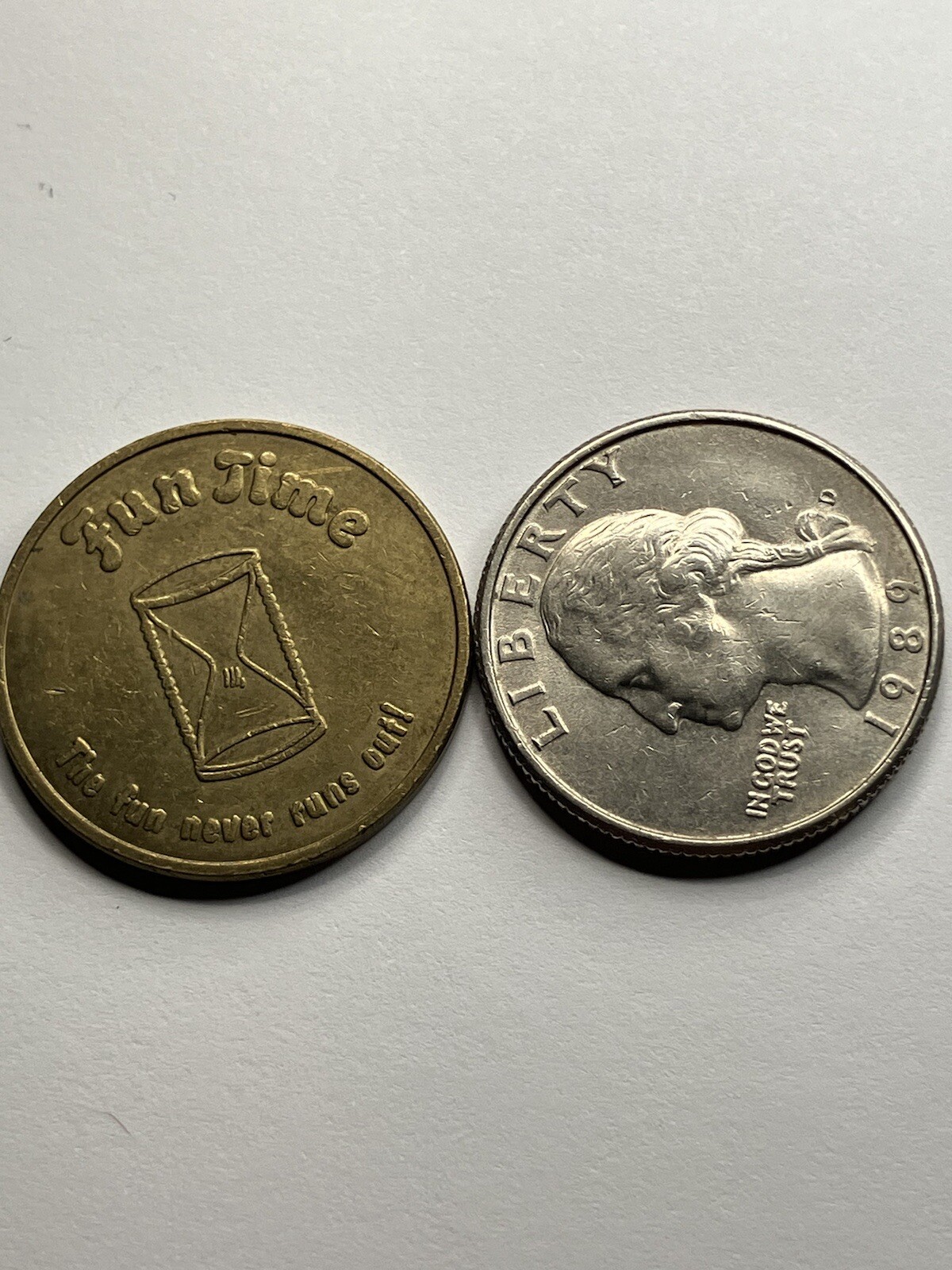 Vintage Fun Time Arcade Token Hour Glass Defunct #tb1