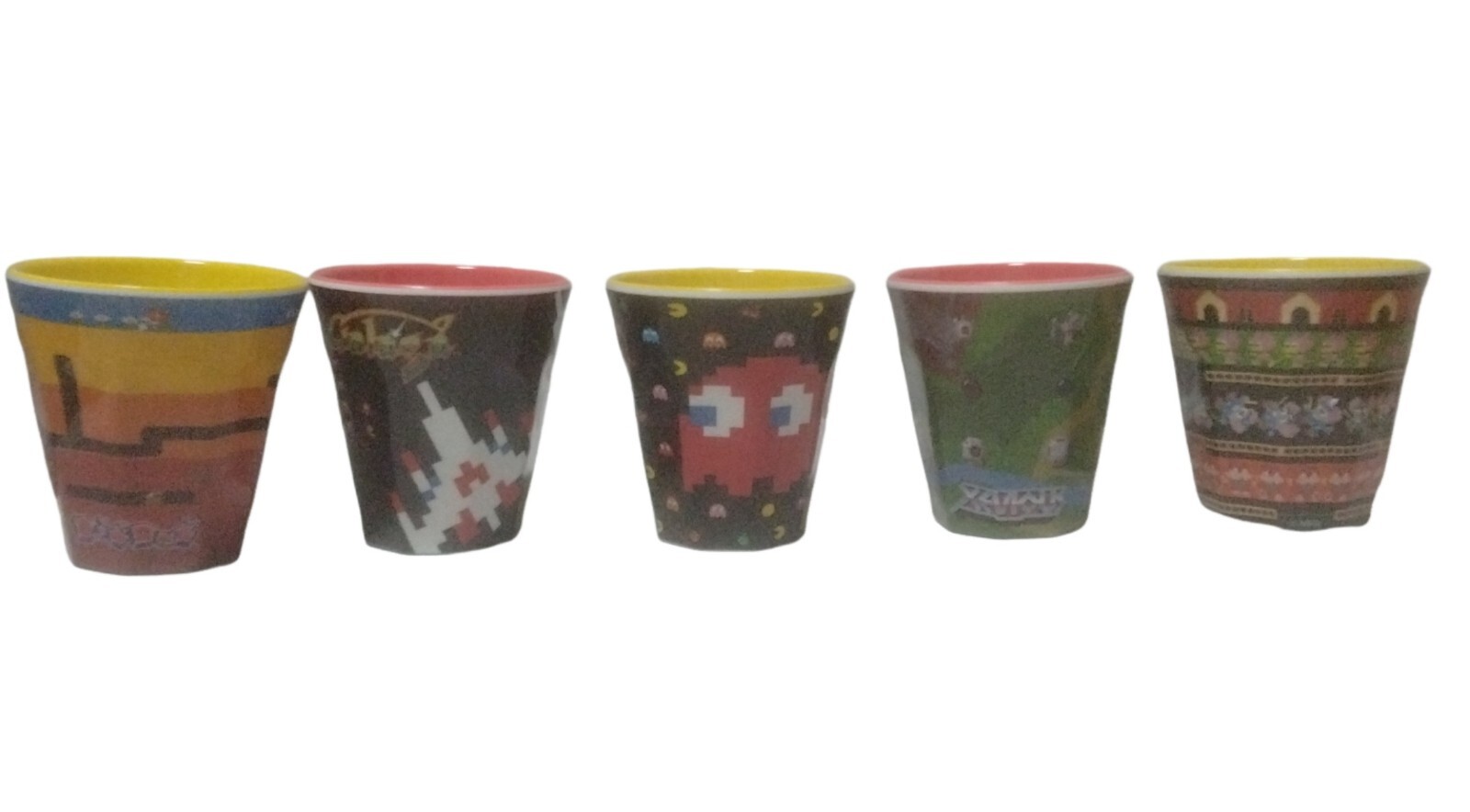 Bandai Pack Man xevious 5 set melamine cup 80s arcade game　game center japan