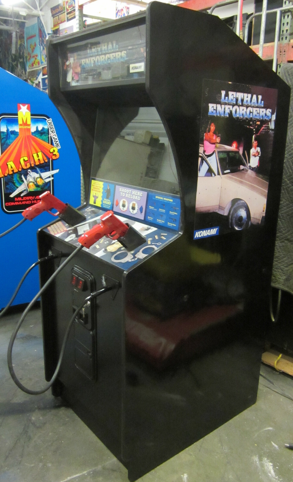LETHAL ENFORCERS ARCADE MACHINE by KONAMI (Excellent Condition) *RARE*