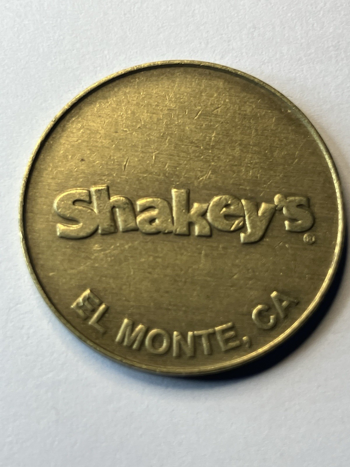 Vintage El Monte, CA Shakey’s Pizza Arcade Token #tz1