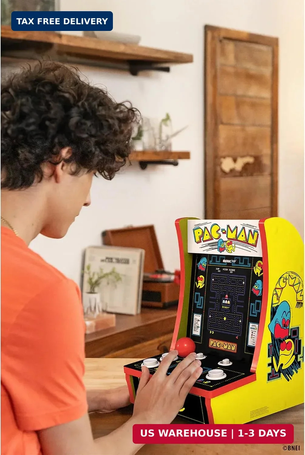Arcade1Up Pac-Man Countercade Countertop Arcade Machine, 3 Retro Games | 7-Inch