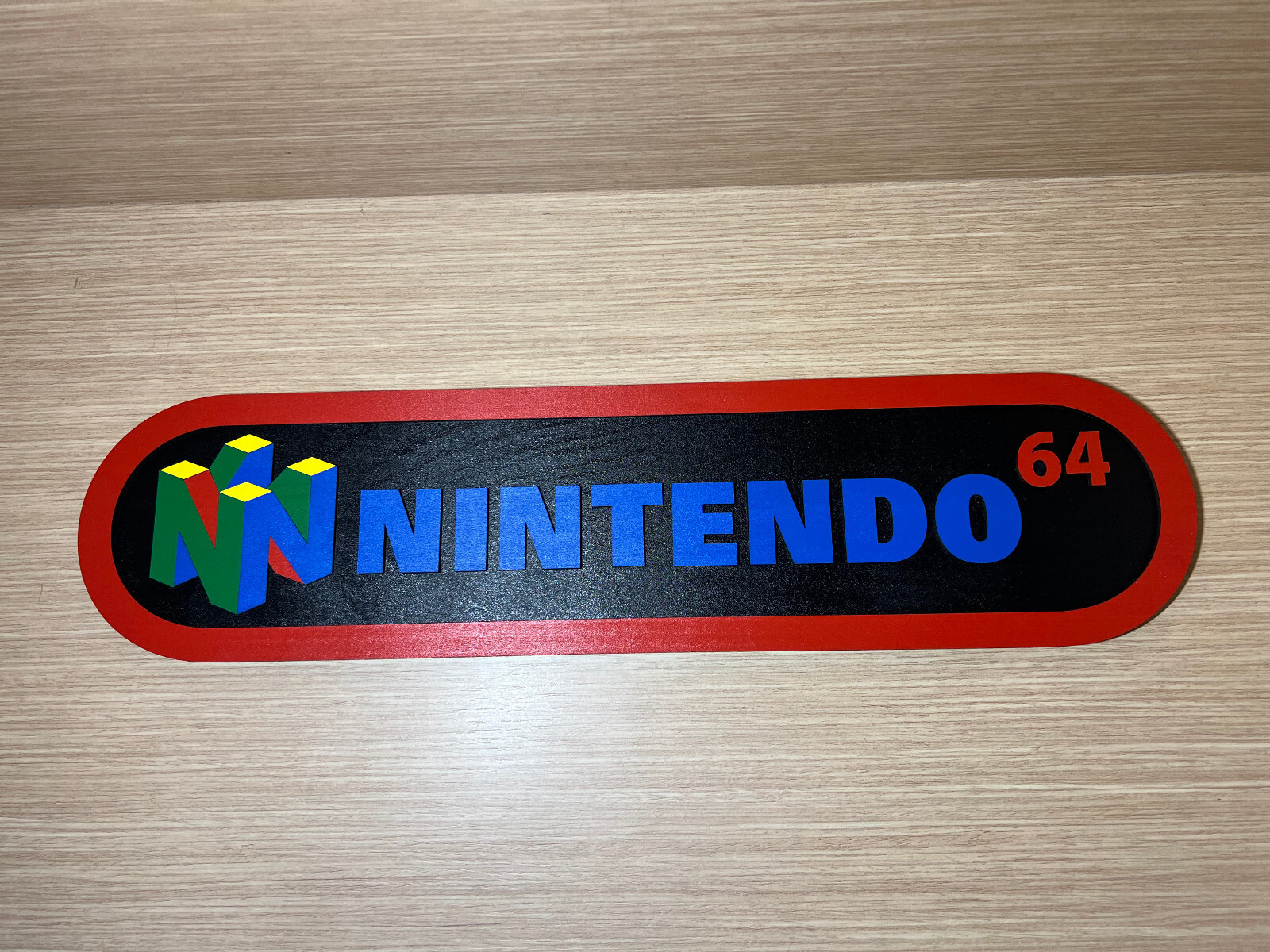 CLEARANCE Poster Logo Nintendo 64 Wood Display wall color N64 Mario Snes