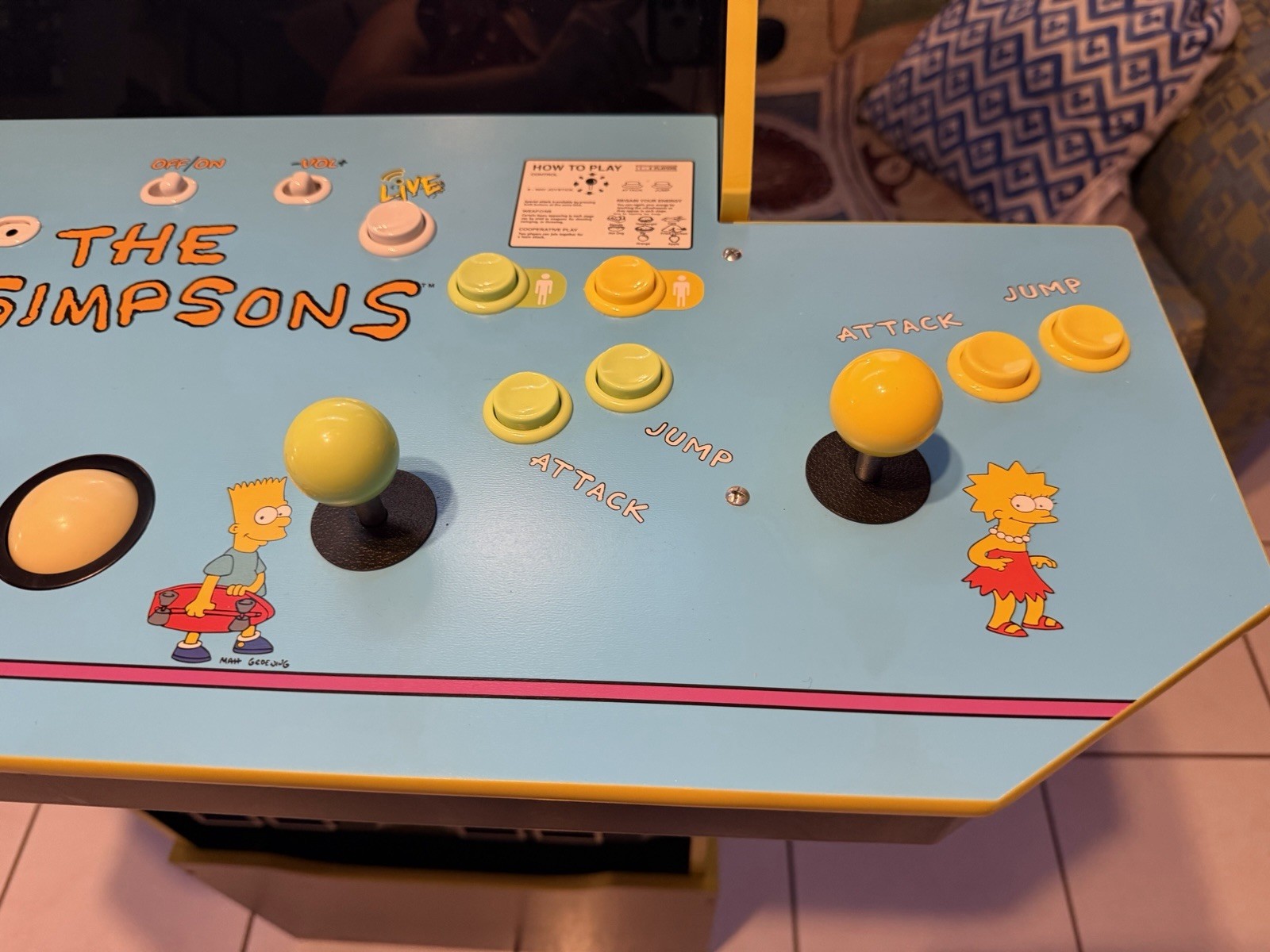 🕹️Arcade 1 Up The Simpsons Live Arcade Cabinet with Riser Lit Marquee 4 Player