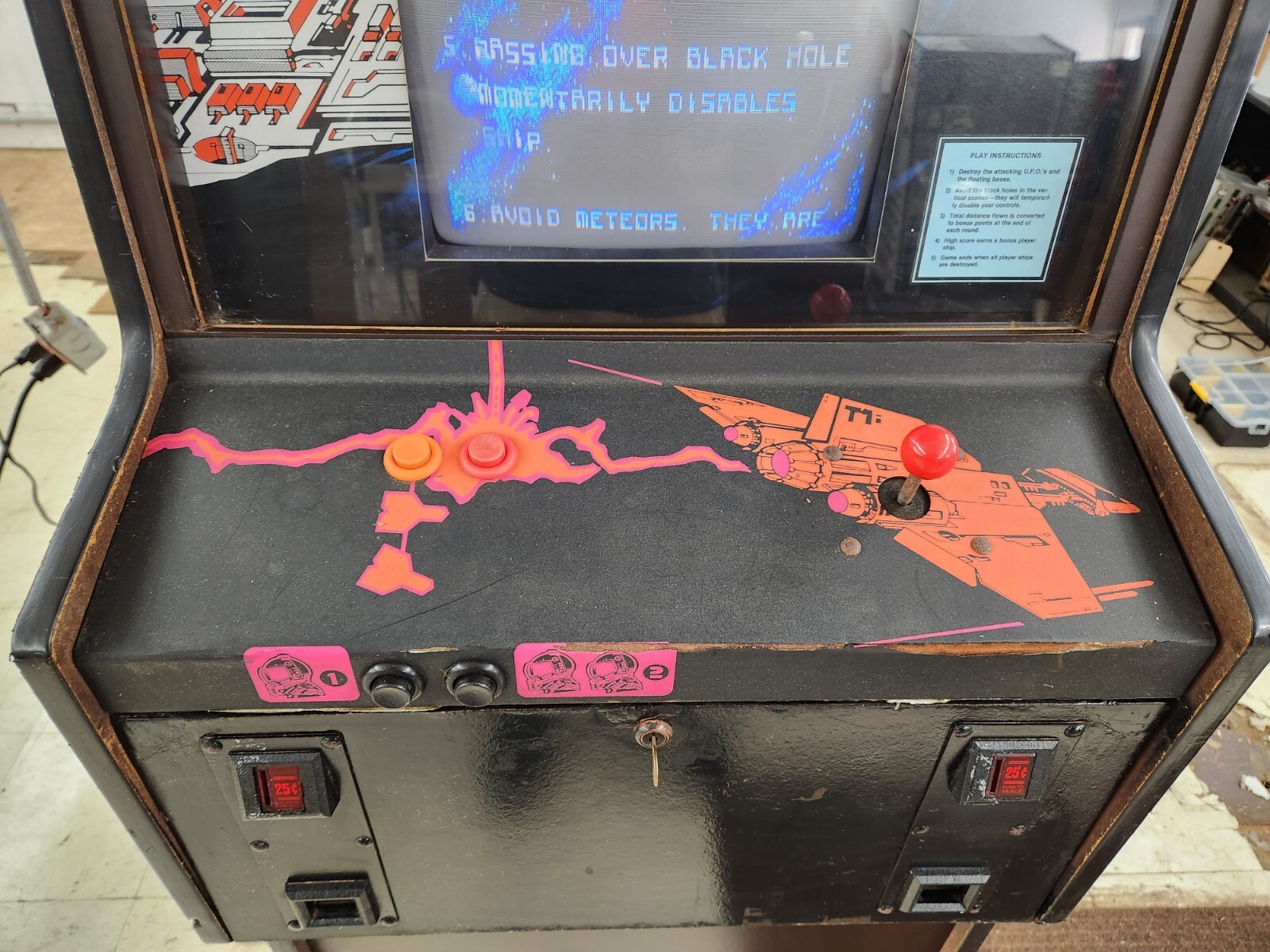 Rare Dedicated 1981 Sega Gremlin SPACE ODYSSEY video arcade game -FREE SHIPPING