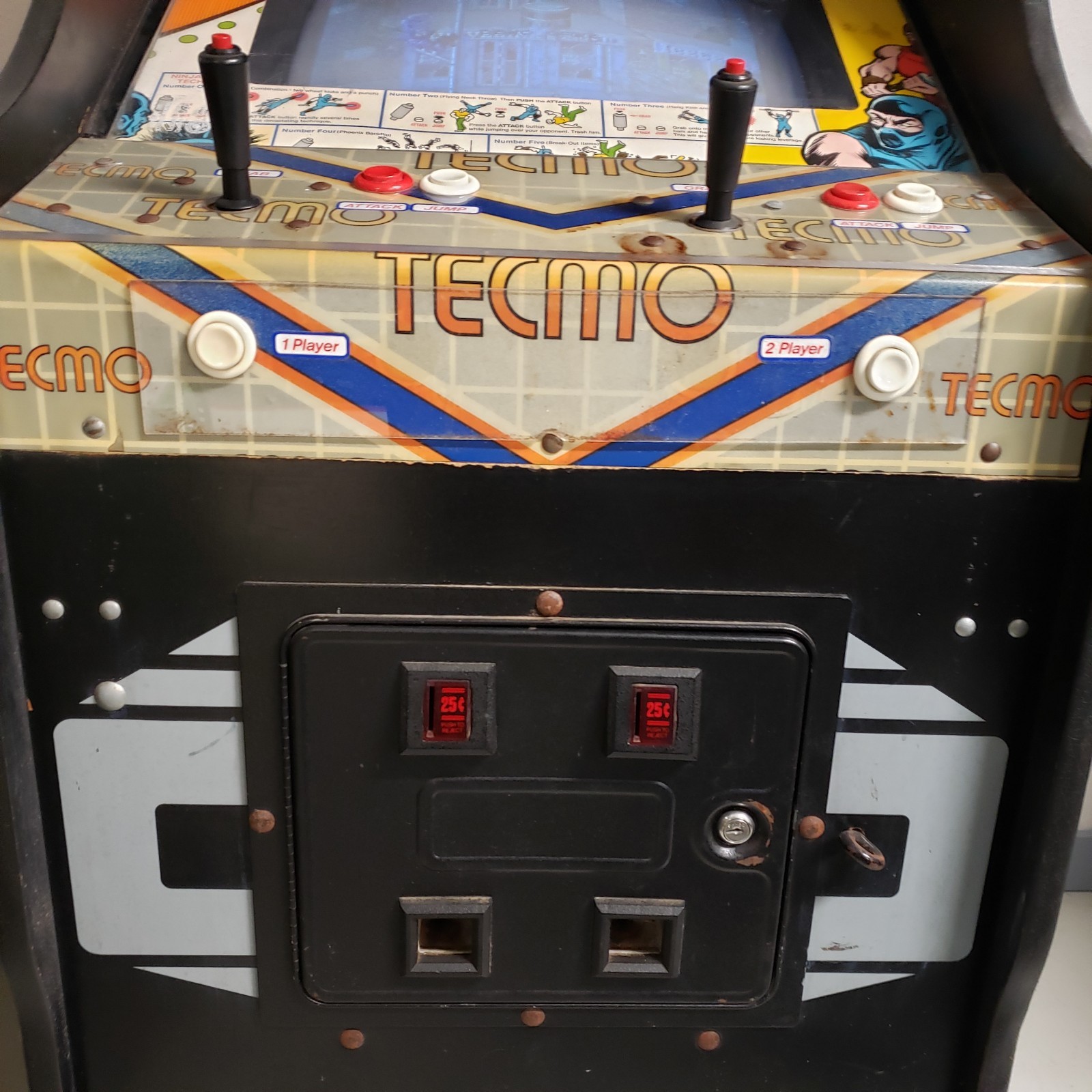 Vintage Tecmo Ninja Gaiden Arcade Cabinet Game 1988 – Tested Working Screen Wave