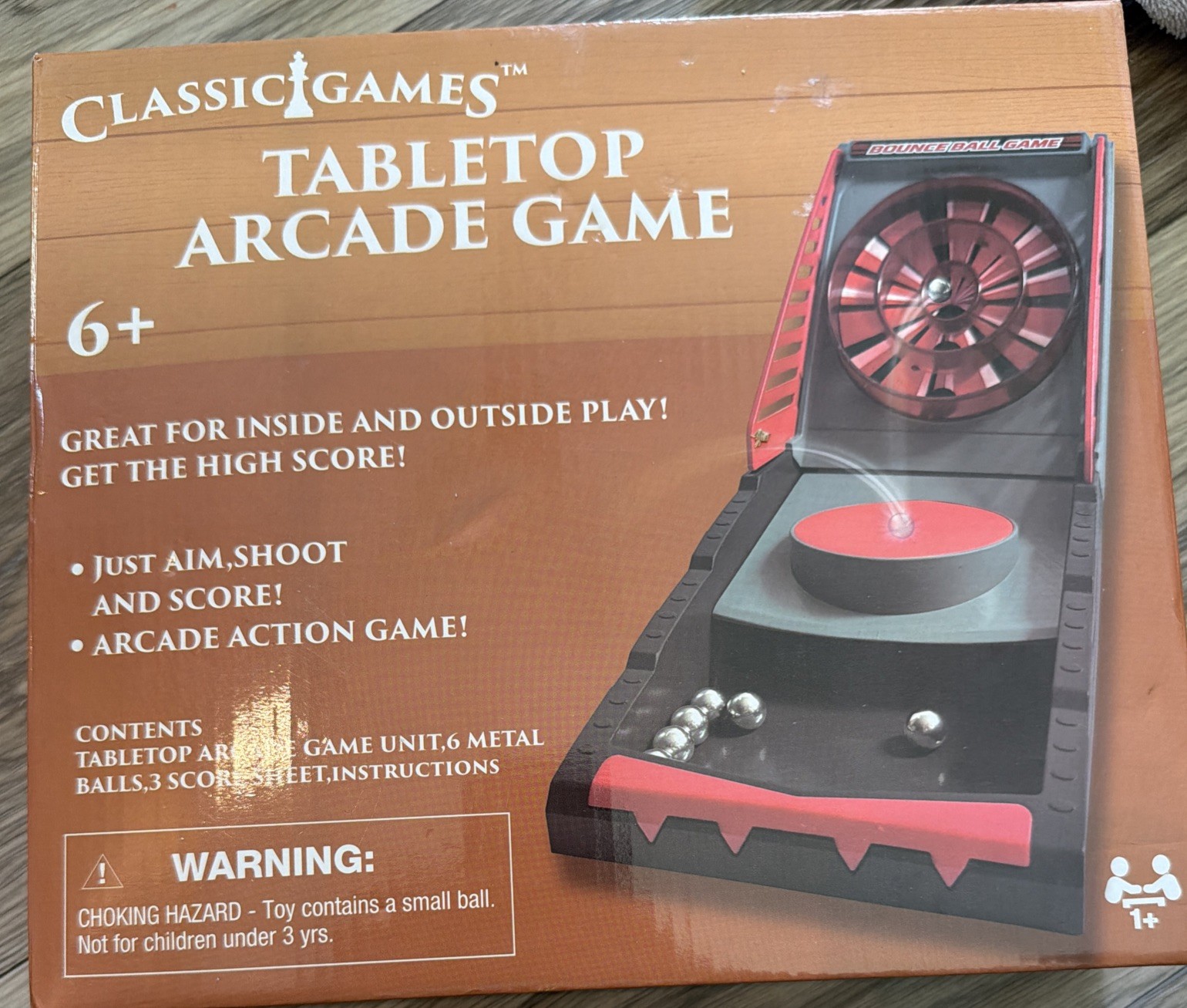 Classic Games Bounce Ball Tabletop Arcade Game Metal Balls Ages 6+ new open box