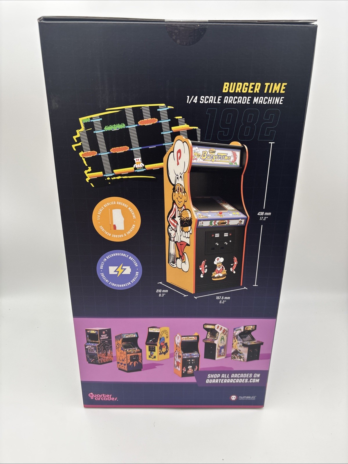 Numskull Quarter Arcades Burger Time Collector’s Edition Mini Arcade – Retro 1/4