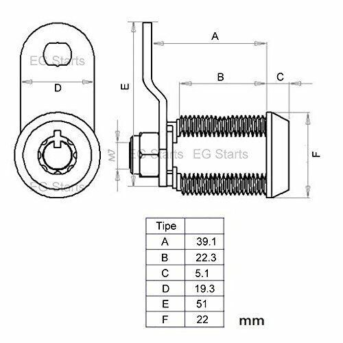 5X Arcade game Machine Cash Door Tool Box Tubular Cam Lock Keyed alike 7/8″(M)