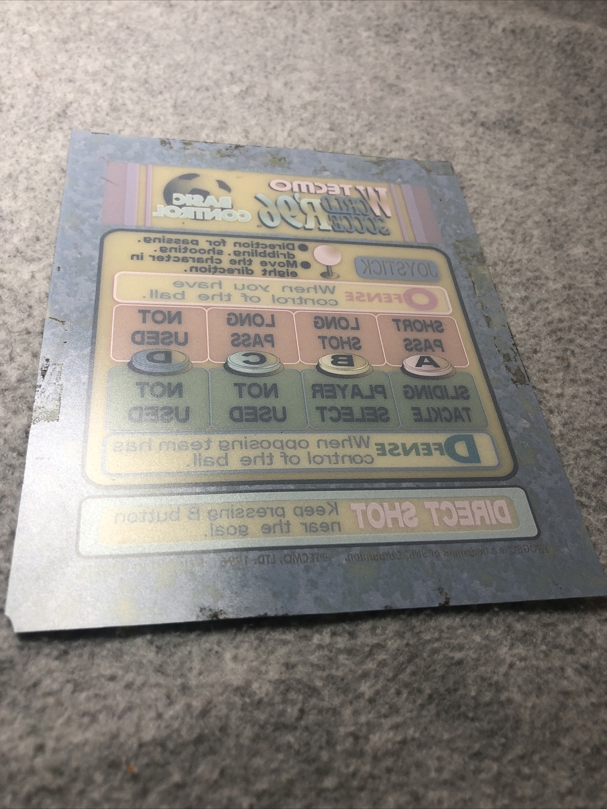 ***** World Soccer 96 Mini Marquee Header SNK Neo Geo Arcade *****