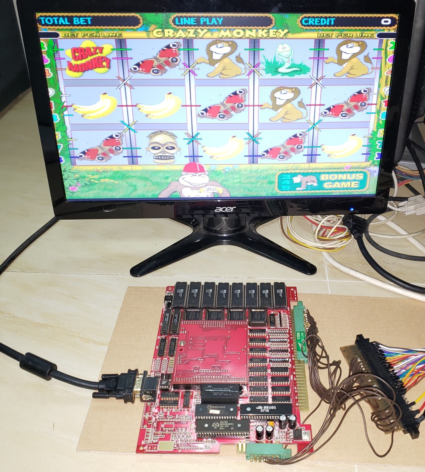Crazy Monkey Slot Game PCB IGS System Board Arcade Video Game