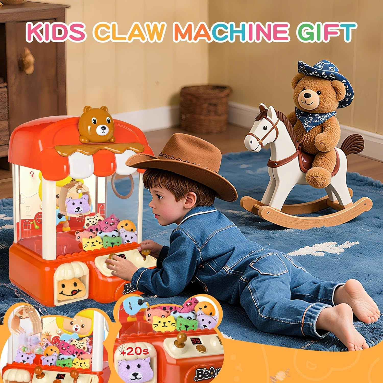 Large Claw Machine for Kids with Toys Inside,Arcade Size Toys for 3 4 5 6 7 8 Ye