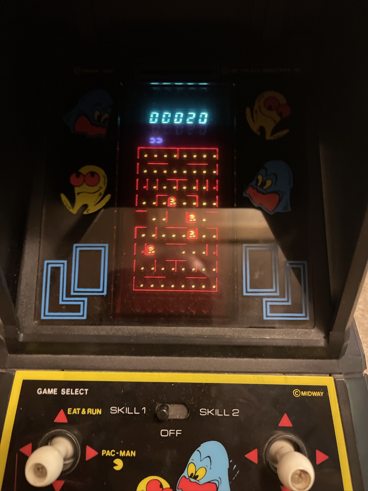 Vintage 1982 Midway’s PAC-MAN Mini Table Top Arcade Video Game. Working!