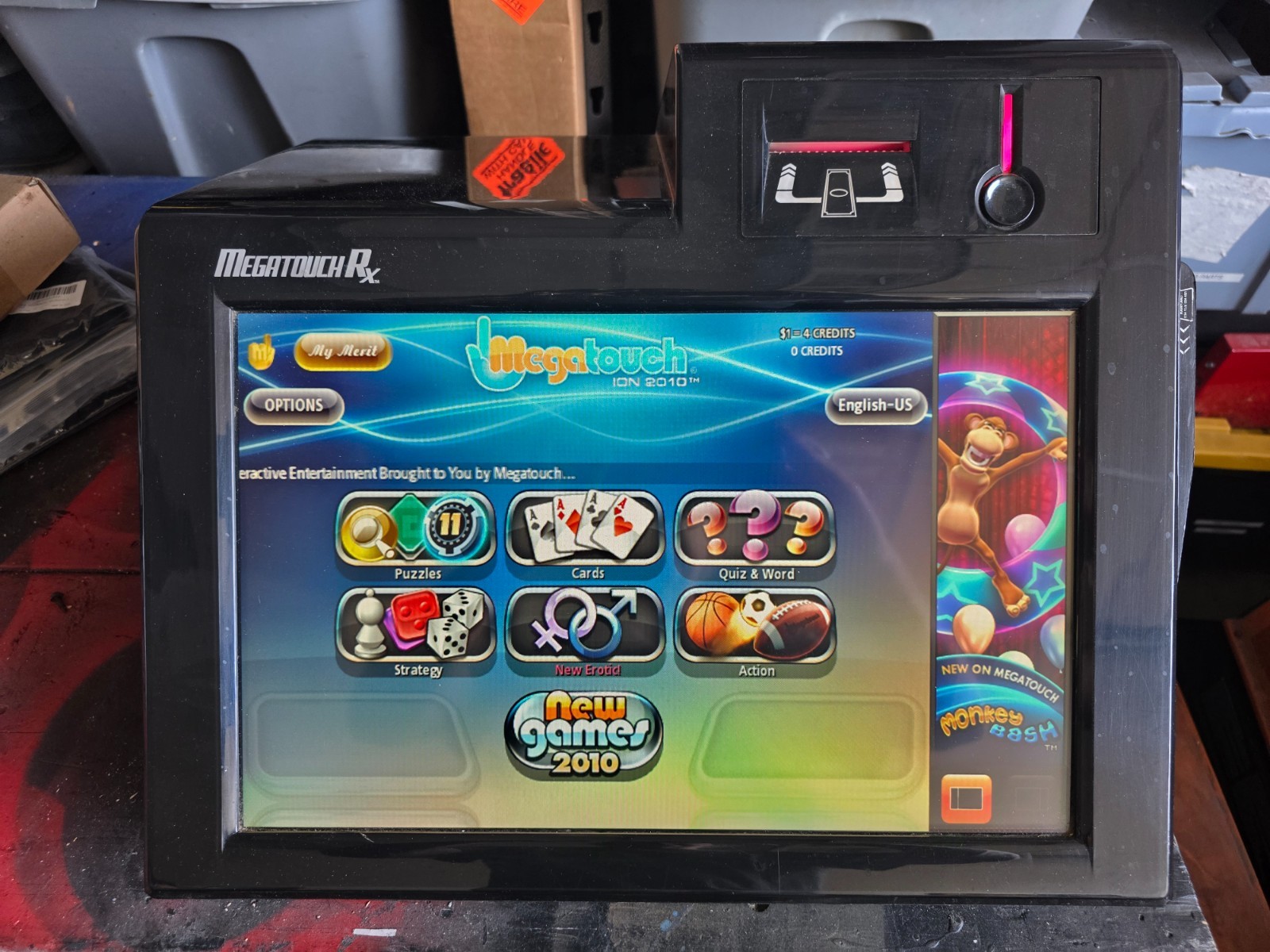 MEGATOUCH MEGA TOUCH RX ION 2011 COMMERCIAL VIDEO ARCADE GAME