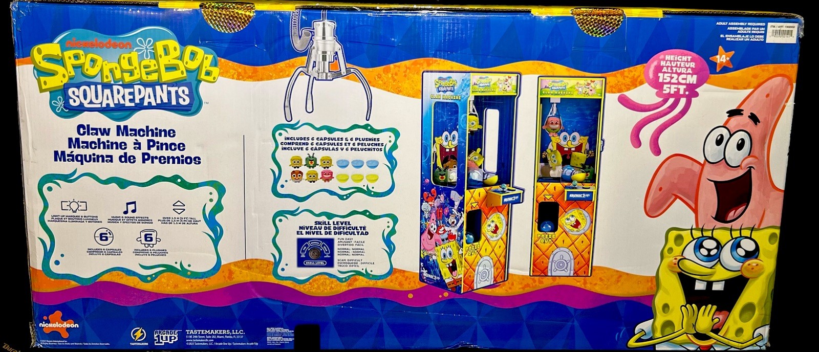 Arcade1Up SpongeBob SquarePants Claw Machine ( Sealed In box )