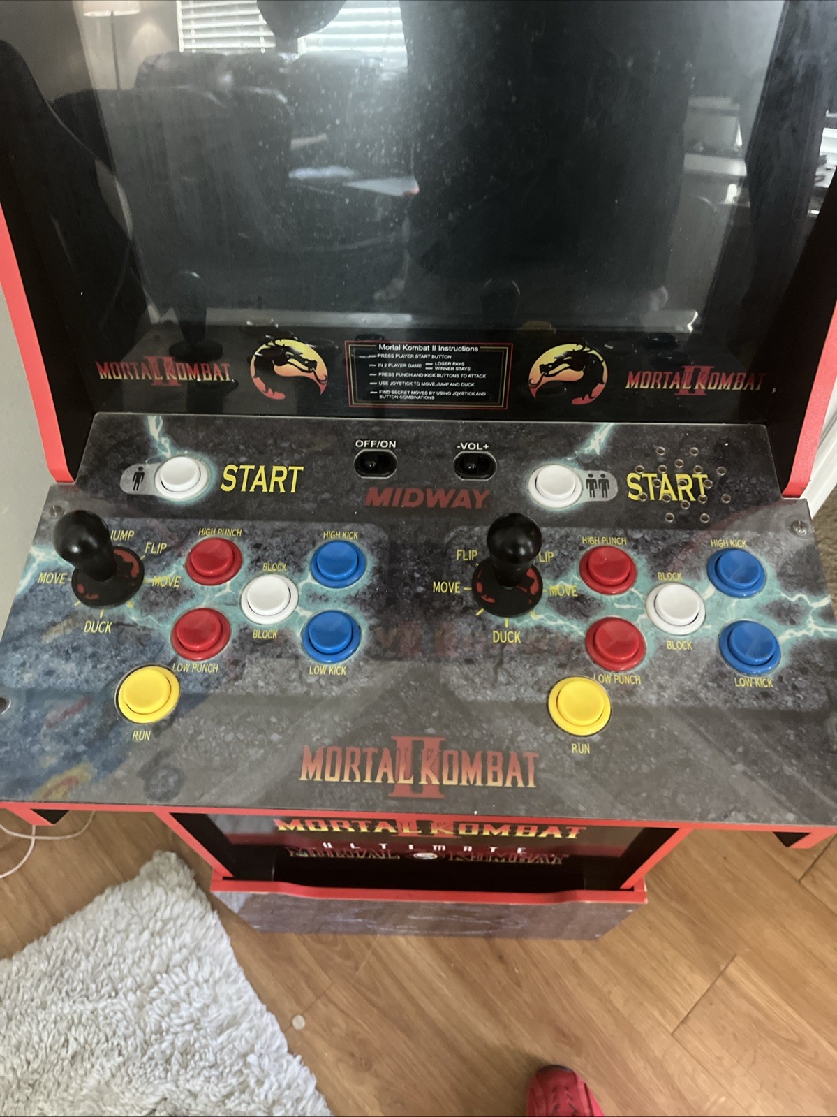 Mortal Kombat Arcade1Up Cabinet – 1 2 & 3 Games + Riser, Mint Condition