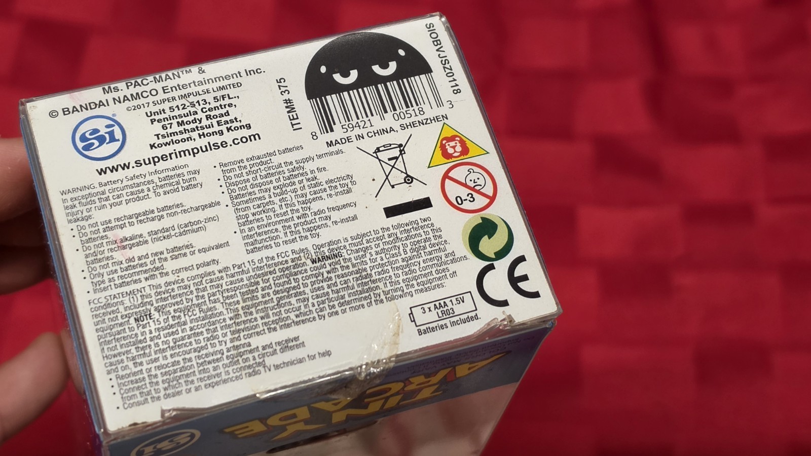 Tiny Arcade Ms. Pac-Man Mini Arcade Game New Open Box Damaged Package