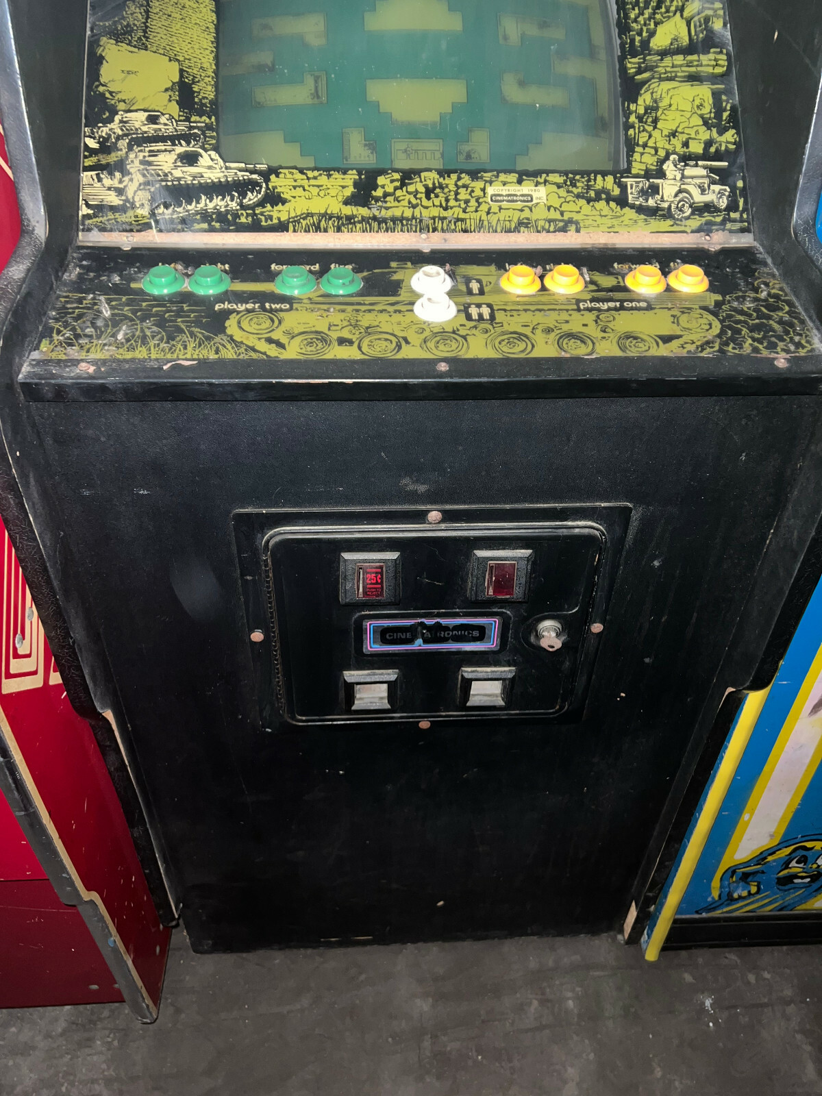 ARMOR ATTACK ARCADE MACHINE by CINEMATRONICS 1980 (Excellent Condition) *RARE*