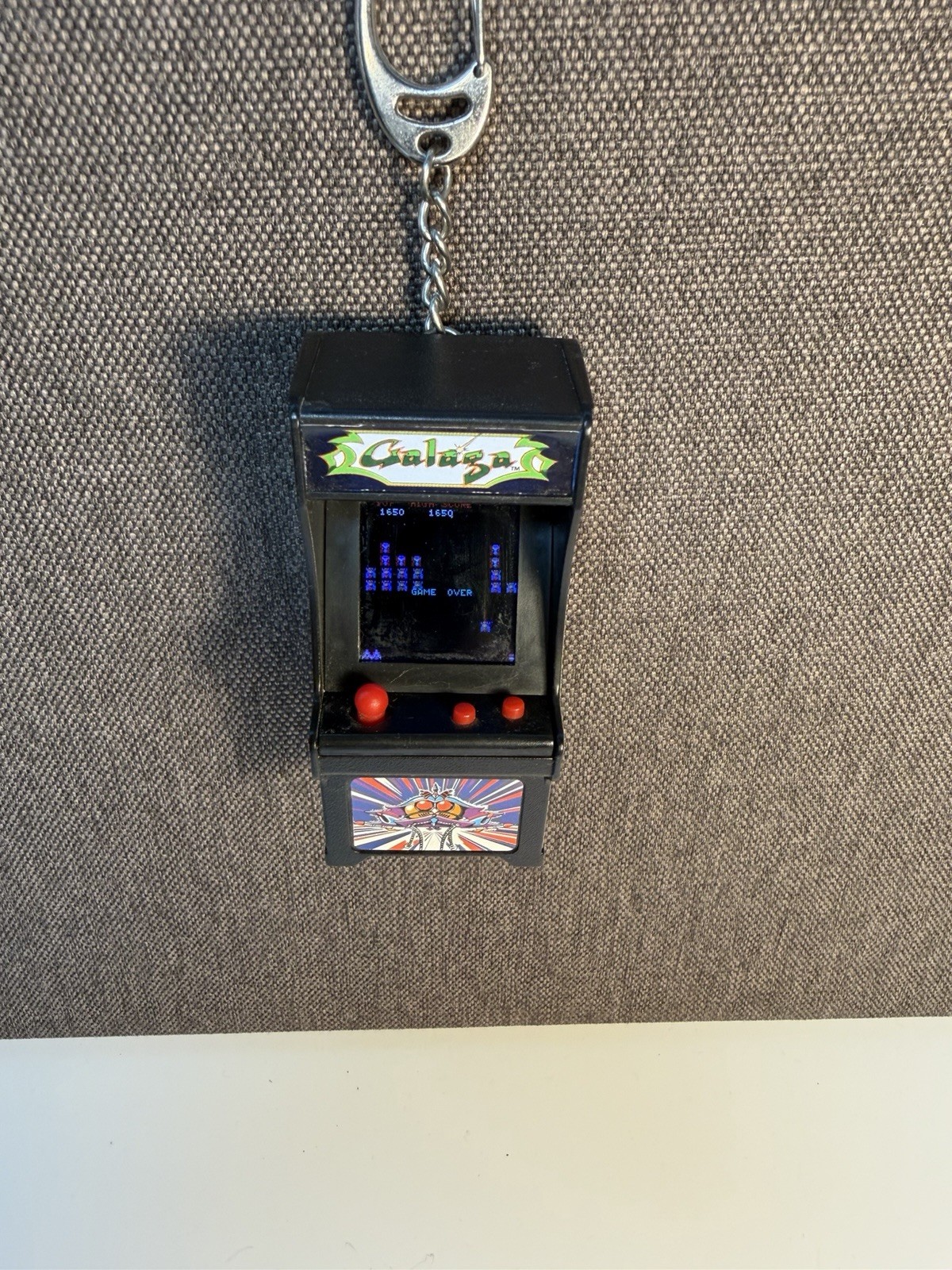 Bandai Namco TINY ARCADE Galaga Mini 1981 Arcade Game Clip Battery Powered