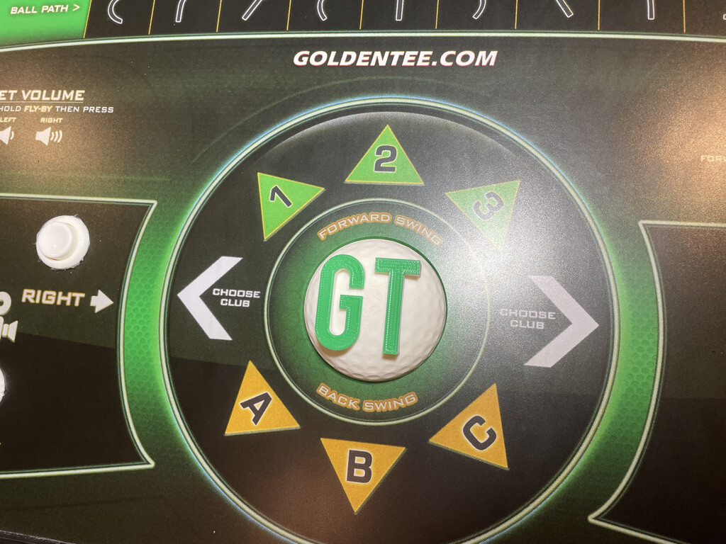 Custom Golden Tee GT Trackball Dust Cover White/Green