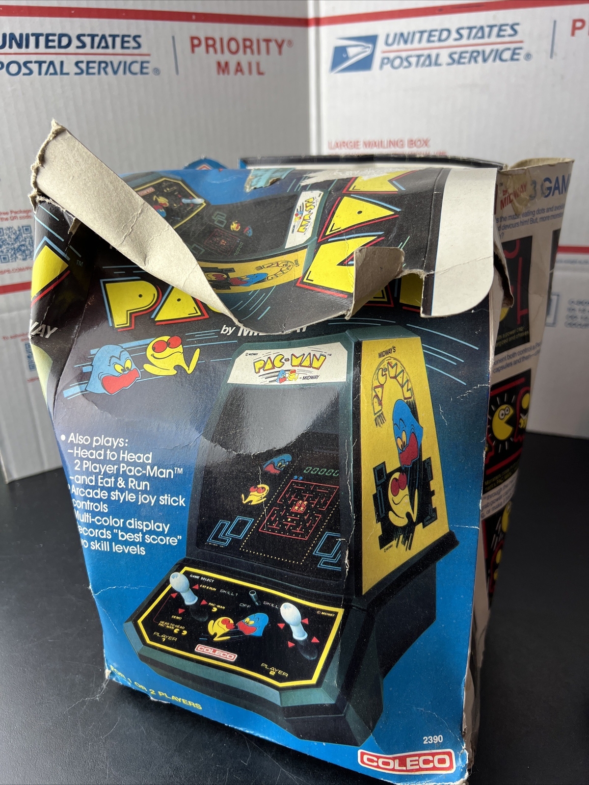 1981 COLECO Mini Arcade PAC-MAN Video Game Midway Tested W/Perma Power Battery