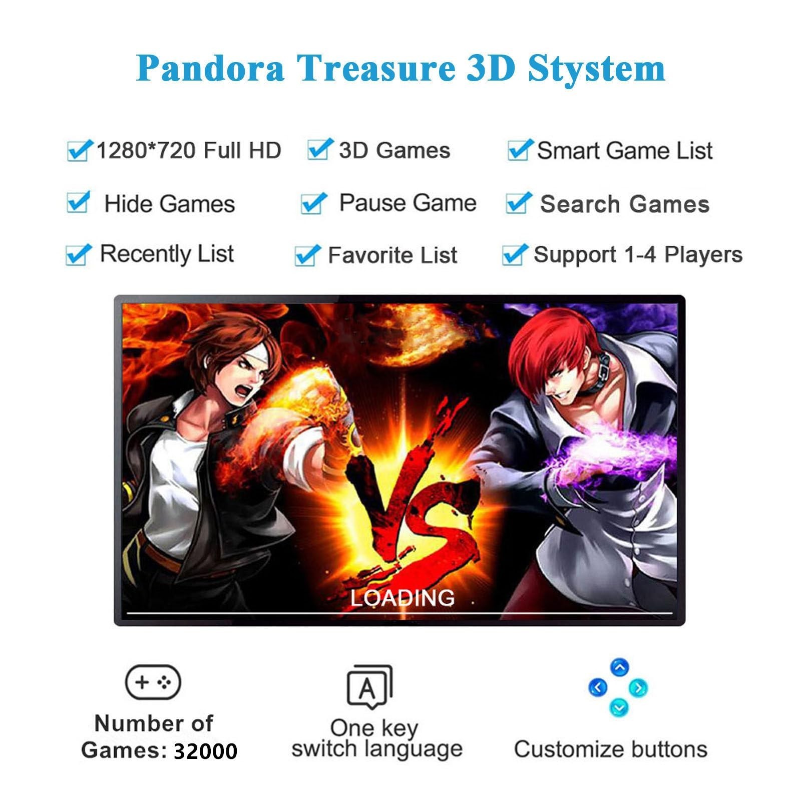 26800 in 1 Pandora Box 60S Arcade Games Console,1280X720 Display,Search/Save/…