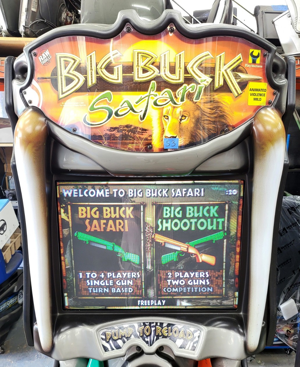 BIG BUCK HUNTER Pro SAFARI Full Size Arcade Shooting Game – WORKING GREAT! (S3)