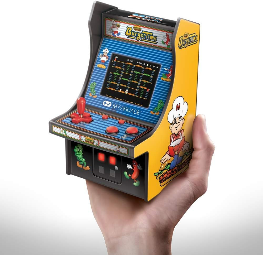 Burgertime Micro Player Mini Arcade Machine: Fully Playable, 6.75 Inch Collectib