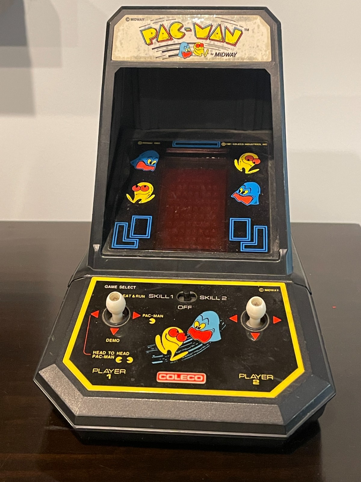 VINTAGE 1981 COLECO MIDWAY PAC MAN TABLE TOP MINI VIDEO ARCADE GAME TESTED WORKS