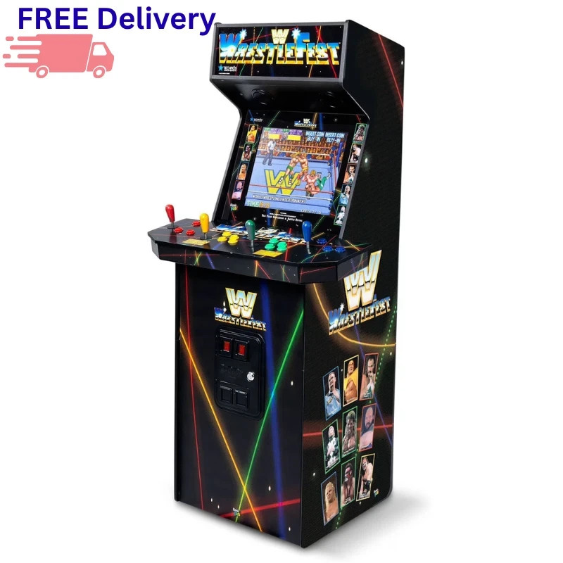 WWE 4 Player Arcade Cabinet 5 Games 19” Screen Light Up Marquee Retro